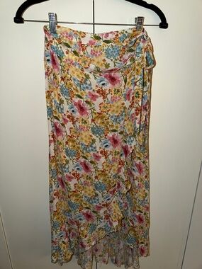 Cynthia Rowley Floral Multi-Color Wrap Maxi Skirt